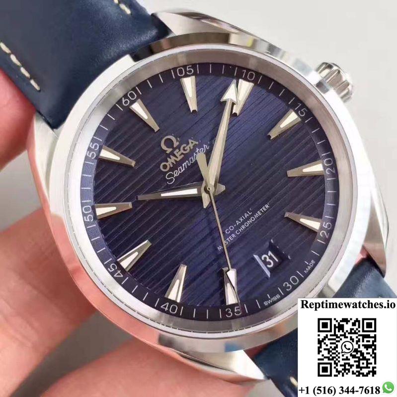 Omega Seamaster Aqua Terra 150M Master Co-Axial Baselworld Blue Textured Dial-Rep Time Watches