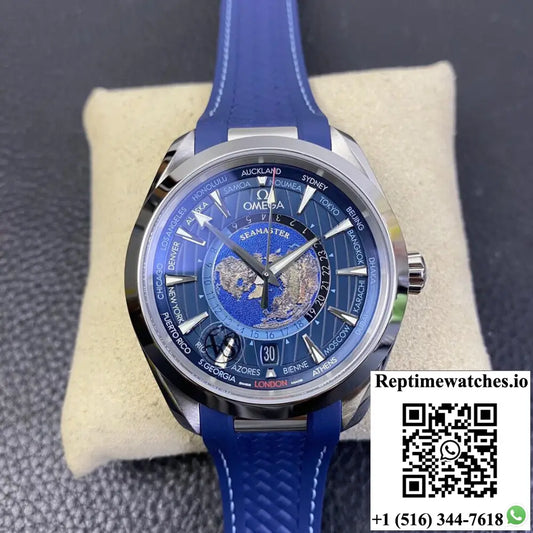 Omega Seamaster Aqua Terra GMT Worldtimer 220.12.43.22.03.001 VS Factory Blue Dial AI Factory
