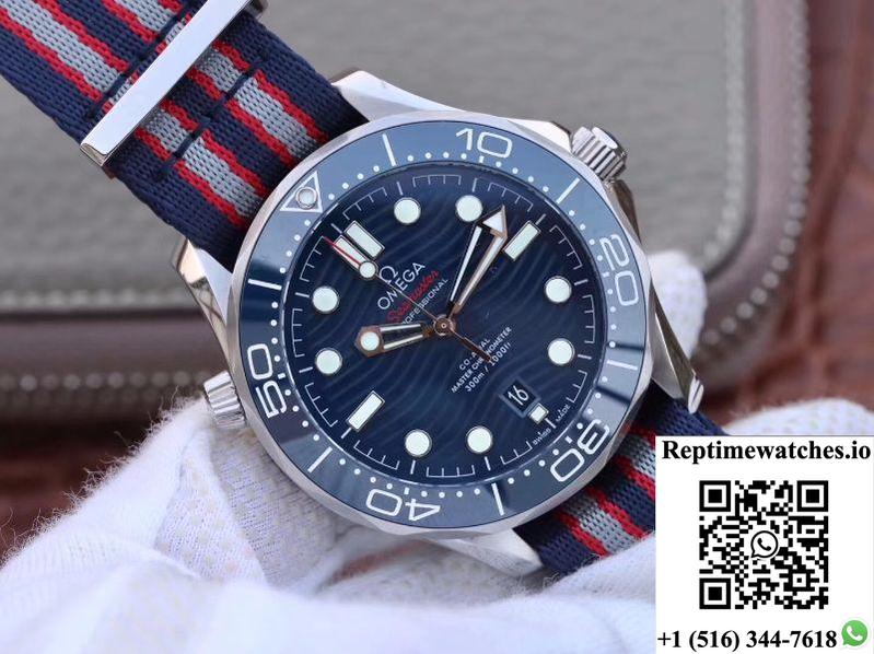 Omega Seamaster Diver 300M 210.30.42.20.03.001 Blue Wave Dial Vs Factory-Rep Time Watches
