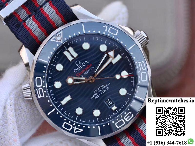 Omega Seamaster Diver 300M 210.30.42.20.03.001 Blue Wave Dial Vs Factory-Rep Time Watches