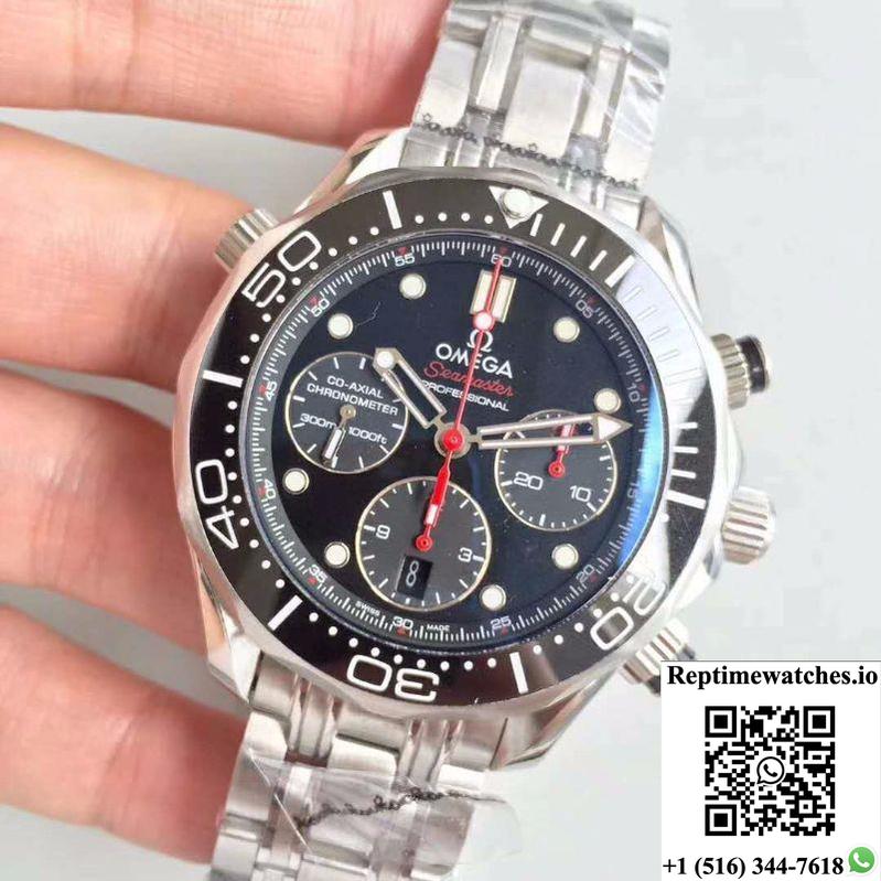 Omega Seamaster Diver 300M Co-Axial Chronograph 44Mm 212.30.44.50.01.001 V2 Black Dial-Rep Time Watches