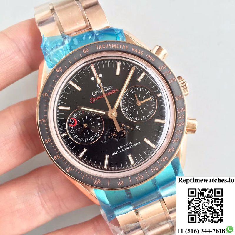 Omega Speedmaster Moonwatch Moonphase Chronograph 304.63.44.52.01.001 Black Dial-Rep Time Watches