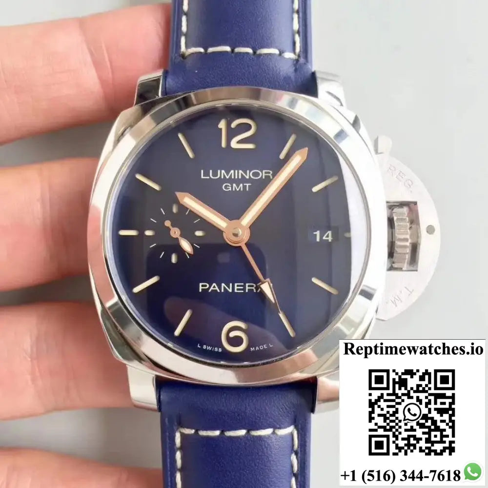 Panerai Luminor 1950 3 Days GMT Acciaio PAM688 VS Factory V2 Blue Dial - Watches