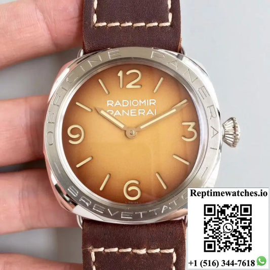 Panerai Radiomir 3 Days Acciaio Brevettato PAM687 ZF Factory Brown Dial - Watches