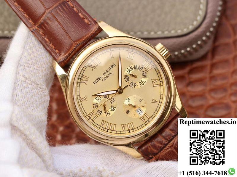 Patek Philippe Annual Calendar 5035J Gold Dial-Rep Time Watches