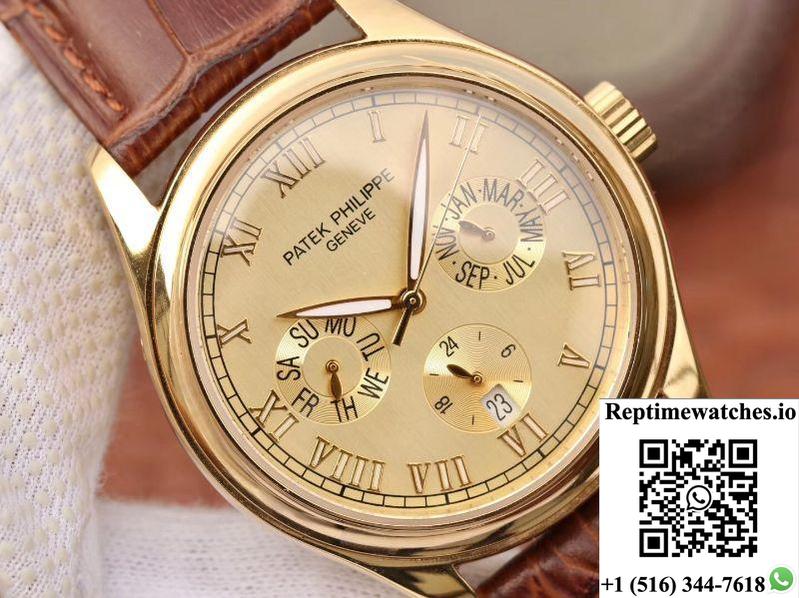 Patek Philippe Annual Calendar 5035J Gold Dial-Rep Time Watches