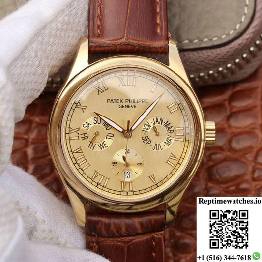 Patek Philippe Annual Calendar 5035J Gold Dial-Rep Time Watches