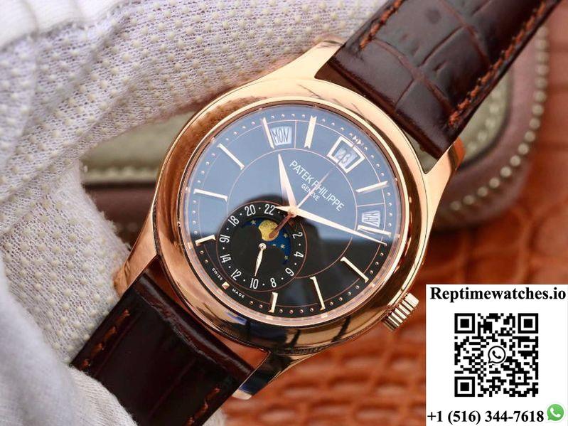 Patek Philippe Annual Calendar 5205G-001 Km Factory Black Dial-Rep Time Watches