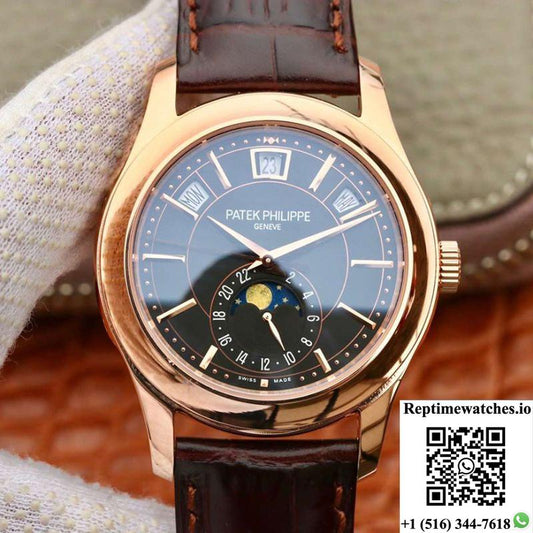 Patek Philippe Annual Calendar 5205G-001 Km Factory Black Dial-Rep Time Watches
