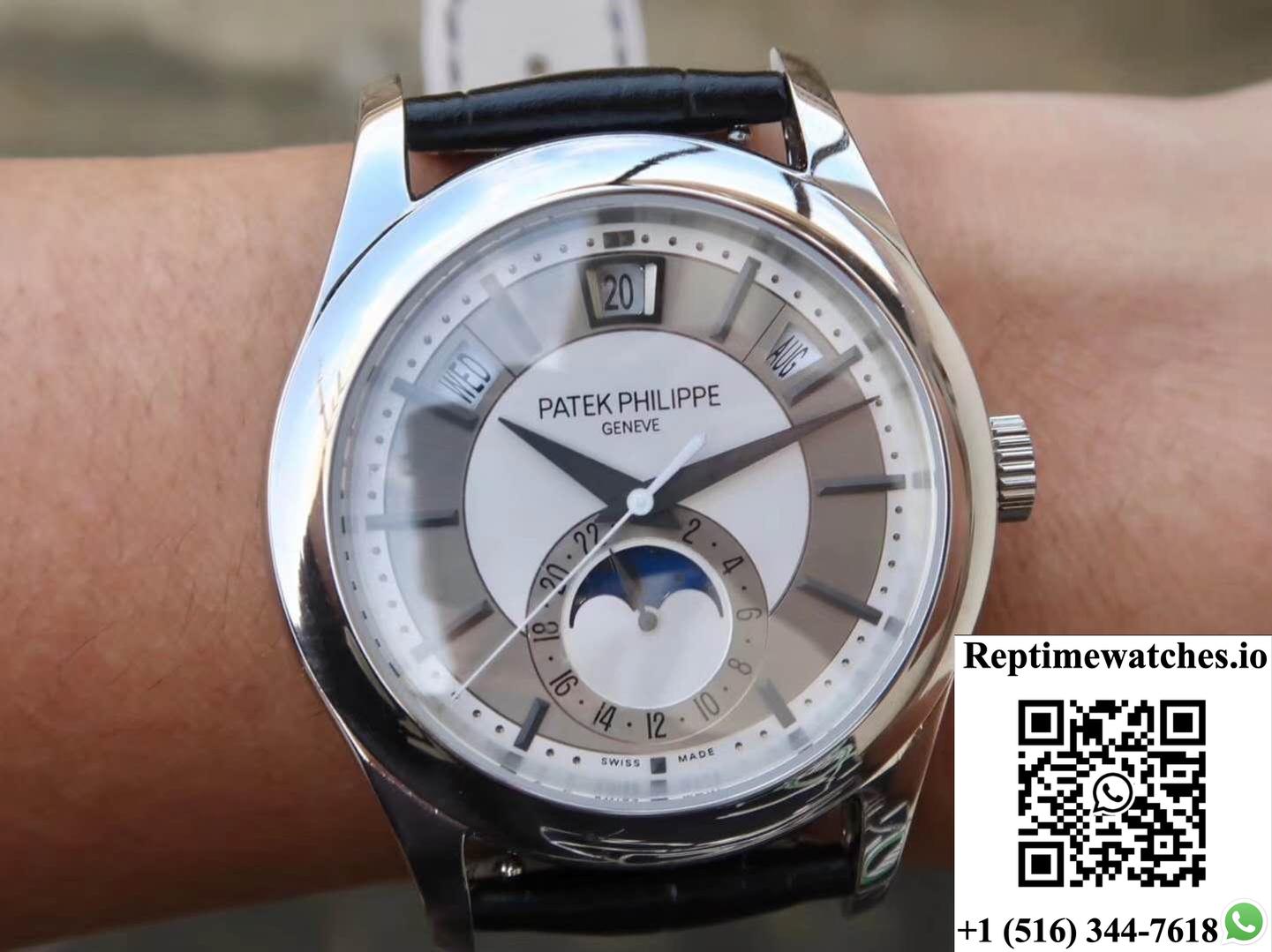 Patek Philippe Annual Calendar 5205G-001 Rhodium Dial-Rep Time Watches