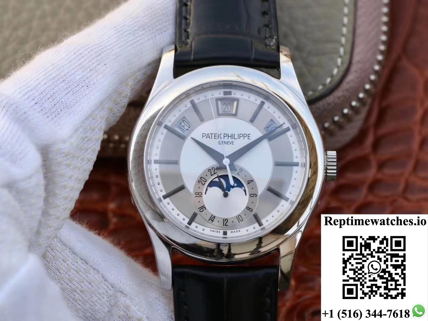 Patek Philippe Annual Calendar 5205G-001 Rhodium Dial-Rep Time Watches