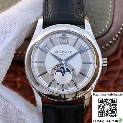 Patek Philippe Annual Calendar 5205G-001 Rhodium Dial-Rep Time Watches