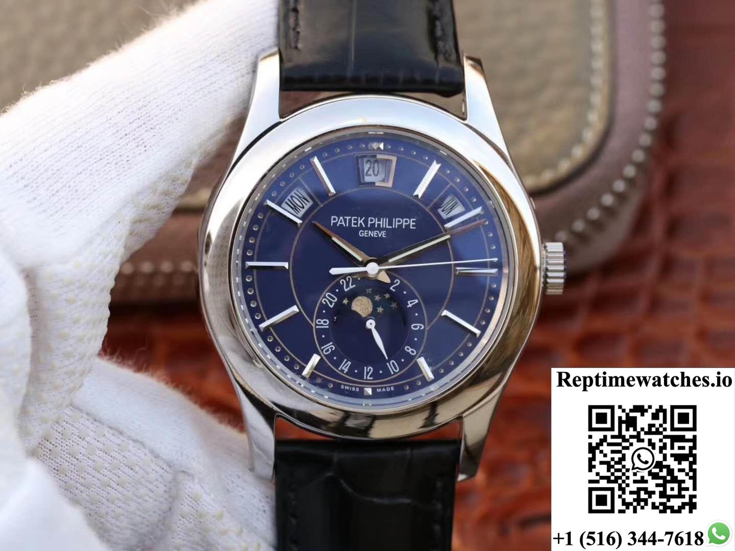 Patek Philippe Annual Calendar 5205G-013 Blue Dial-Rep Time Watches