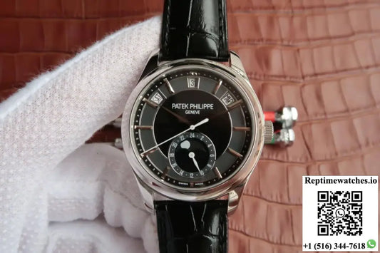 Patek Philippe Annual Calendar 5205R-001 KM Factory Black Dial Cowhide Strap AI Factory