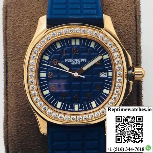 Patek Philippe Aquanaut 5067A Quartz Movement PPF Factory Rose Gold Blue Dial - Watches