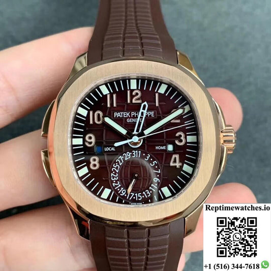 Patek Philippe Aquanaut 5164R-001 Gr Factory Rose Gold Brown Dial-Rep Time Watches