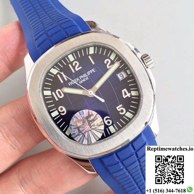 Patek Philippe Aquanaut 5168G-001 Pf Factory Black-Blue Dial-Rep Time Watches