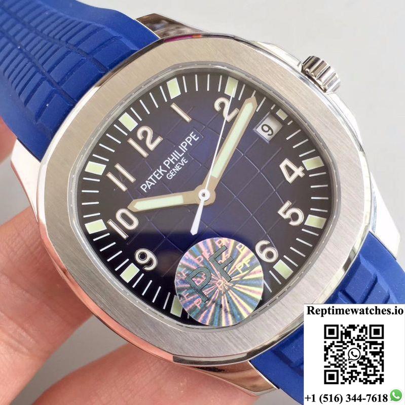 Patek Philippe Aquanaut 5168G-001 Pf Factory Black-Blue Dial-Rep Time Watches