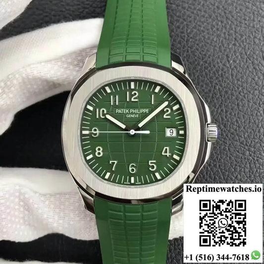 Patek Philippe Aquanaut 5168G 3K Factory Green Strap - Watches