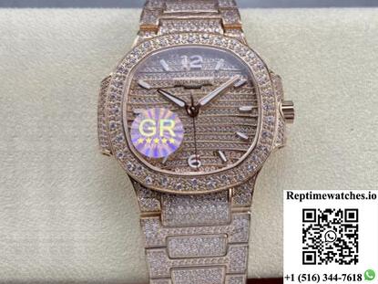 Patek Philippe Aquanaut 7118/1450R-001 Gr Factory Gold Diamond Dial-Rep Time Watches