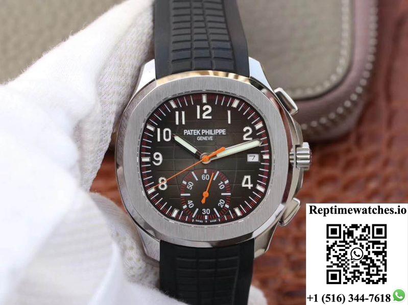 Patek Philippe Aquanaut Chronograph 5968A-001 Black Dial-Rep Time Watches