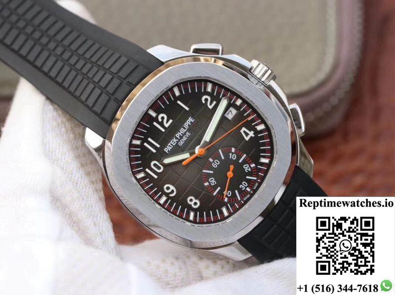 Patek Philippe Aquanaut Chronograph 5968A-001 Black Dial-Rep Time Watches