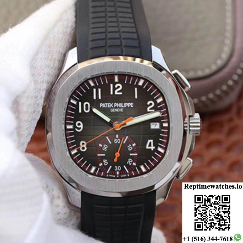 Patek Philippe Aquanaut Chronograph 5968A-001 Black Dial-Rep Time Watches