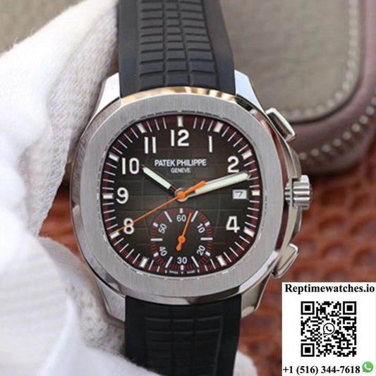 Patek Philippe Aquanaut Chronograph 5968A-001 Black Dial-Rep Time Watches