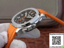 Patek Philippe Aquanaut Chronograph 5968A Orange Rubber Strap Black Dial - Watches