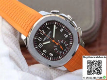Patek Philippe Aquanaut Chronograph 5968A Orange Rubber Strap Black Dial - Watches