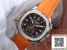 Patek Philippe Aquanaut Chronograph 5968A Orange Rubber Strap Black Dial - Watches