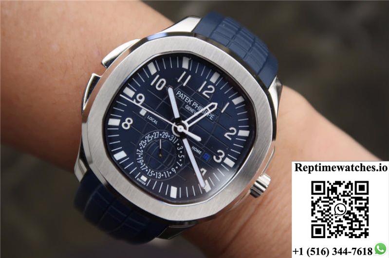 Patek Philippe Aquanaut Dual Time 5164A-001 Mp Factory Blue Dial-Rep Time Watches