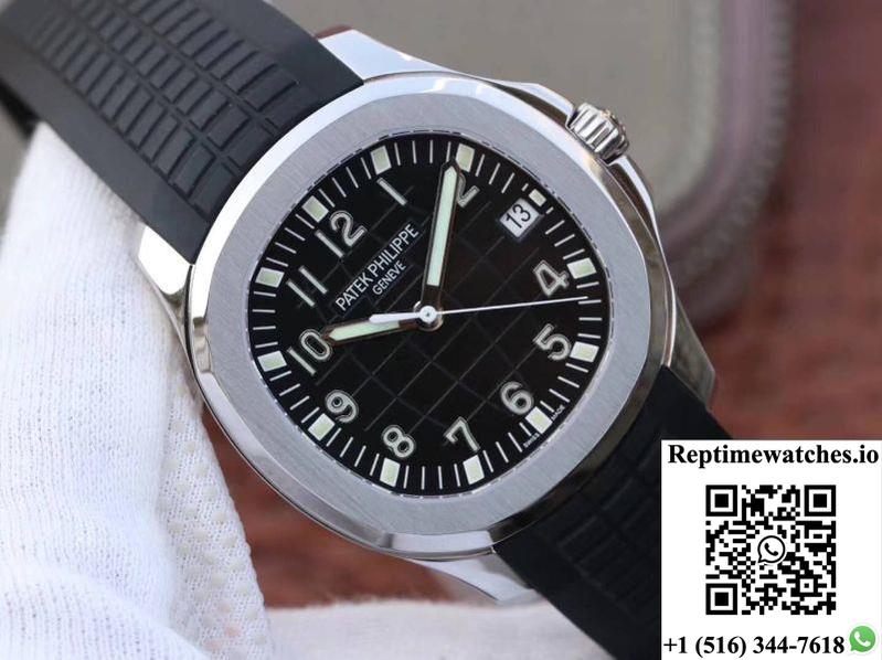 Patek Philippe Aquanaut Jumbo 5167A-001 Black Dial-Rep Time Watches