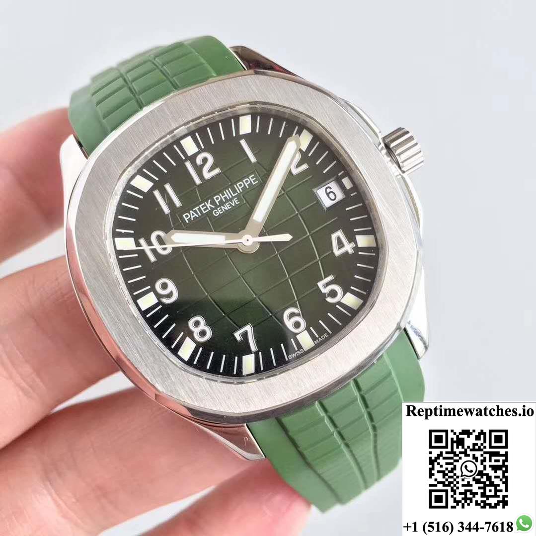 Patek Philippe Aquanaut Jumbo 5167A Pf Factory Green Dial-Rep Time Watches
