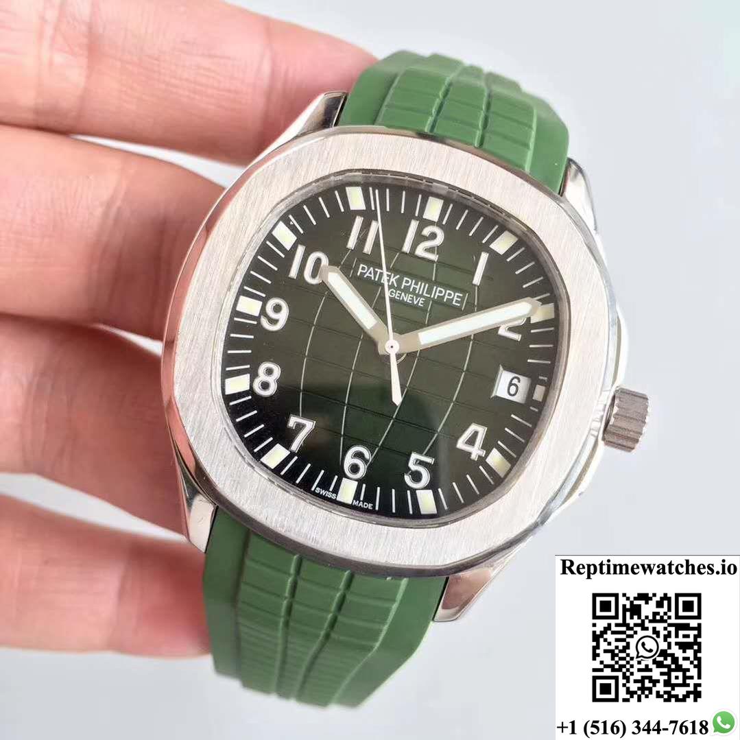 Patek Philippe Aquanaut Jumbo 5167A Pf Factory Green Dial-Rep Time Watches