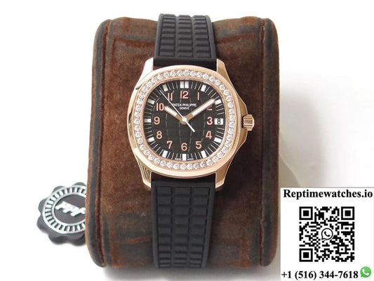 Patek Philippe Aquanaut Ppf Factory Rose Gold Black Dial-Rep Time Watches