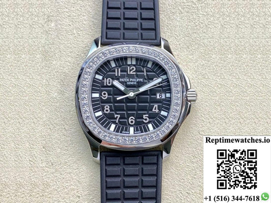 Patek Philippe Aquanaut Quartz Ladies 5067A-001 Ppf Factory Diamond-Set Bezel-Rep Time Watches