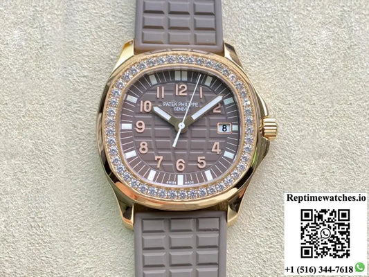 Patek Philippe Aquanaut Quartz Ladies 5067A PPF Factory Rose Gold Diamond-set Bezel - Watches