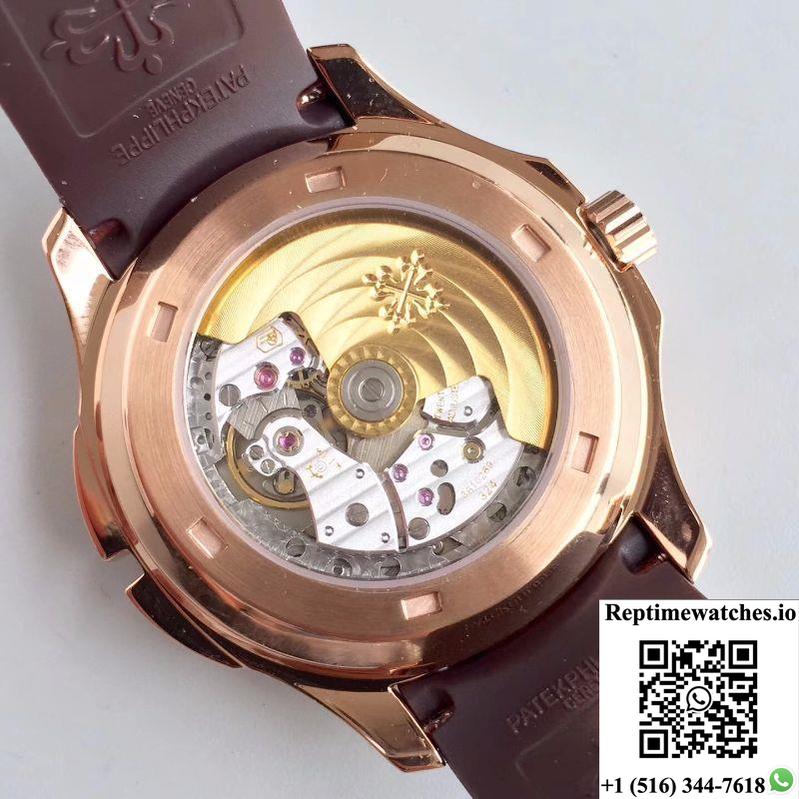 Patek Philippe Aquanaut Travel Time 5164R-001 Rose Gold Chocolate Dial-Rep Time Watches