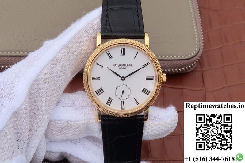Patek Philippe Calatrava 5119G-002 Rose Gold White Dial-Rep Time Watches