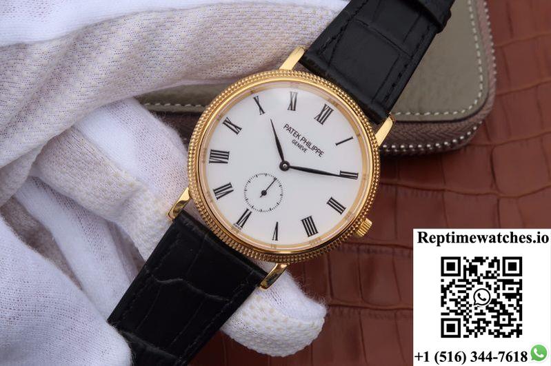 Patek Philippe Calatrava 5119G-002 Rose Gold White Dial-Rep Time Watches