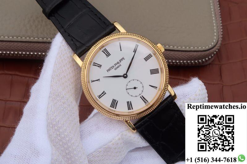 Patek Philippe Calatrava 5119G-002 Rose Gold White Dial-Rep Time Watches