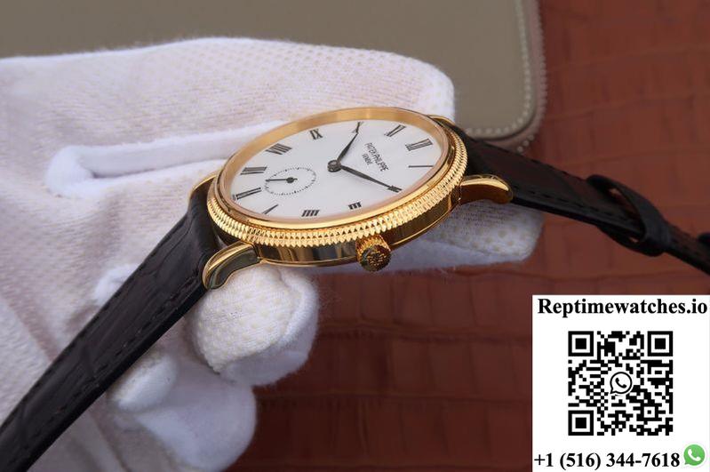 Patek Philippe Calatrava 5119G-002 Rose Gold White Dial-Rep Time Watches