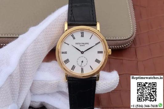 Patek Philippe Calatrava 5119G-002 Rose Gold White Dial - Watches