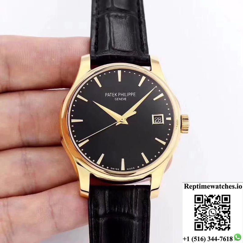 Patek Philippe Calatrava 5227 18K Yellow Gold Black Dial-Rep Time Watches