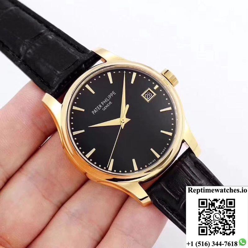 Patek Philippe Calatrava 5227 18K Yellow Gold Black Dial-Rep Time Watches