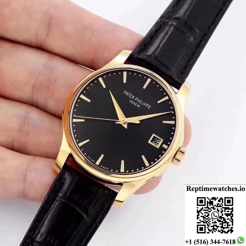 Patek Philippe Calatrava 5227 18K Yellow Gold Black Dial-Rep Time Watches