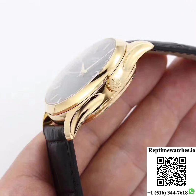 Patek Philippe Calatrava 5227 18K Yellow Gold Black Dial-Rep Time Watches