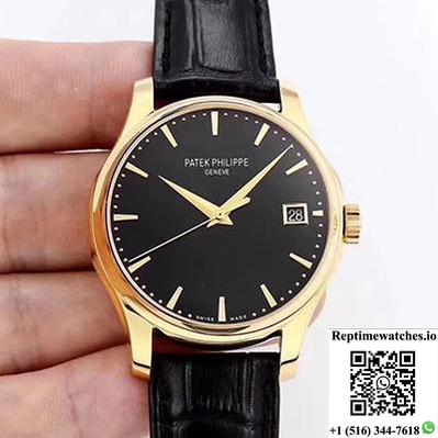 Patek Philippe Calatrava 5227 18K Yellow Gold Black Dial-Rep Time Watches