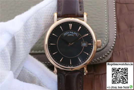 Patek Philippe Calatrava ZF Factory Rose Gold Black Dial AF Factory